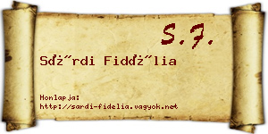 Sárdi Fidélia névjegykártya